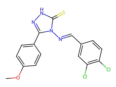 4-{[(3,4-dichlorophenyl)methylidene]amino}-5-(4-methoxyphenyl)-4H-1,2,4-triazole-3-thiol structure