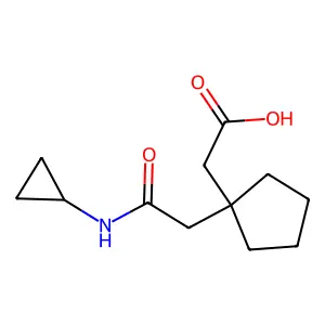 2-(1-(2-(Cyclopropylamino)-2-oxoethyl)cyclopentyl)acetic acid structure