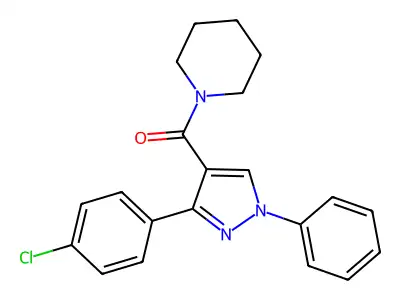 1-[3-(4-chlorophenyl)-1-phenyl-1H-pyrazole-4-carbonyl]piperidine structure