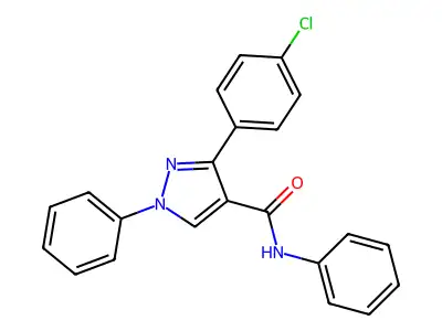 3-(4-chlorophenyl)-N,1-diphenyl-1H-pyrazole-4-carboxamide structure
