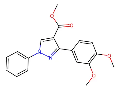 Methyl 3-(3,4-dimethoxyphenyl)-1-phenylpyrazole-4-carboxylate structure