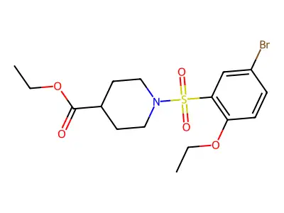 Ethyl 1-(5-bromo-2-ethoxybenzenesulfonyl)piperidine-4-carboxylate structure