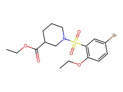 Ethyl 1-(5-bromo-2-ethoxyphenyl)sulfonylpiperidine-3-carboxylate structure