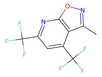 3-Methyl-4,6-bis(trifluoromethyl)isoxazolo(5,4-B)pyridine structure