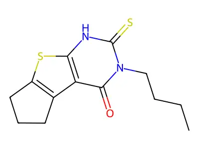 5-Butyl-6-mercapto-1,2,3,5-tetrahydro-8-thia-5,7-diaza-cyclopenta[a]inden-4-one structure