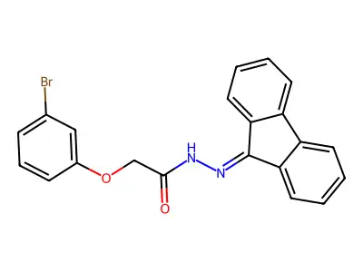 2-(3-bromophenoxy)-N-(fluoren-9-ylideneamino)acetamide structure