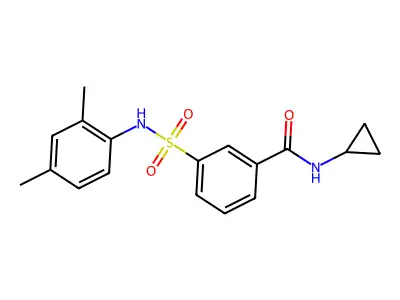 N-cyclopropyl-3-[(2,4-dimethylphenyl)sulfamoyl]benzamide structure