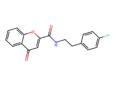 N-[2-(4-fluorophenyl)ethyl]-4-oxochromene-2-carboxamide structure