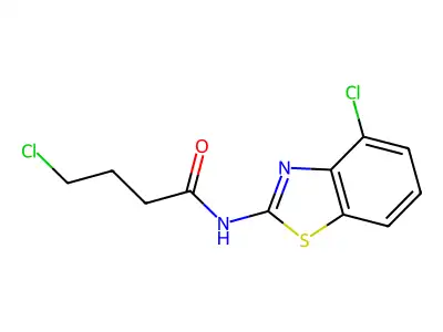4-chloro-N-(4-chloro-1,3-benzothiazol-2-yl)butanamide structure