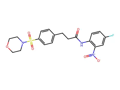 N-(4-fluoro-2-nitrophenyl)-3-(4-morpholin-4-ylsulfonylphenyl)propanamide structure