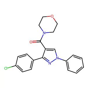 (3-(4-chlorophenyl)-1-phenyl-1H-pyrazol-4-yl)(morpholino)methanone structure