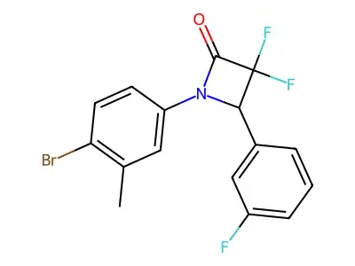 1-(4-Bromo-3-methylphenyl)-3,3-difluoro-4-(3-fluorophenyl)azetidin-2-one structure