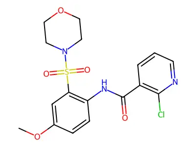 2-chloro-N-[4-methoxy-2-(morpholine-4-sulfonyl)phenyl]pyridine-3-carboxamide structure