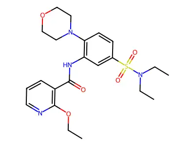 N-[5-(diethylsulfamoyl)-2-morpholin-4-ylphenyl]-2-ethoxypyridine-3-carboxamide structure