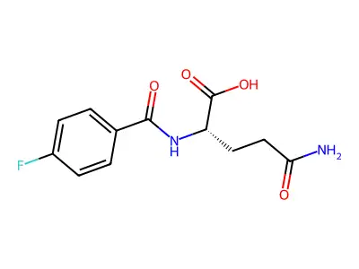 (2S)-4-carbamoyl-2-[(4-fluorophenyl)formamido]butanoic acid structure