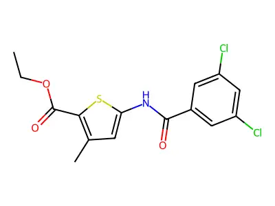 Ethyl 5-(3,5-dichlorobenzamido)-3-methylthiophene-2-carboxylate structure