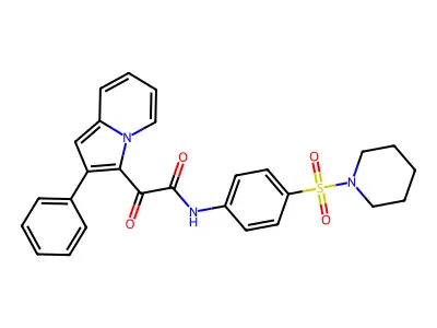 2-Oxo-2-(2-phenylindolizin-3-yl)-N-(4-(piperidin-1-ylsulfonyl)phenyl)acetamide structure