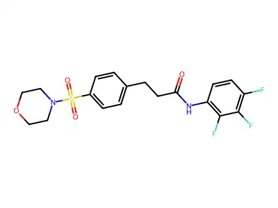 3-(4-morpholin-4-ylsulfonylphenyl)-N-(2,3,4-trifluorophenyl)propanamide structure
