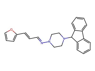 1-Piperazinamine, 4-(9H-fluoren-9-yl)-N-[3-(2-furanyl)-2-propen-1-ylidene]- structure