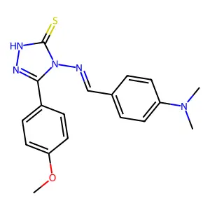 4-{[4-(dimethylamino)benzylidene]amino}-5-(4-methoxyphenyl)-4H-1,2,4-triazole-3-thiol structure