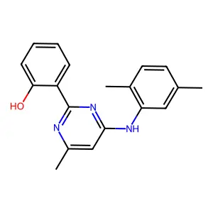 2-{4-[(2,5-Dimethylphenyl)amino]-6-methylpyrimidin-2-yl}phenol structure