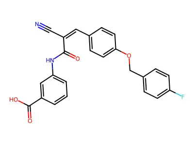 3-(2-Cyano-3-{4-[(4-fluorophenyl)methoxy]phenyl}prop-2-enamido)benzoic acid structure
