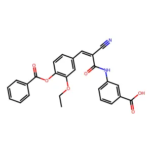 3-[[(E)-3-(4-benzoyloxy-3-ethoxyphenyl)-2-cyanoprop-2-enoyl]amino]benzoic acid structure