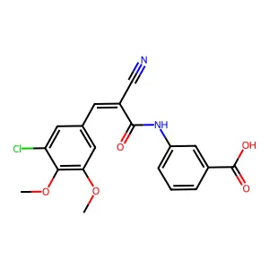 3-{[3-(3-Chloro-4,5-dimethoxyphenyl)-2-cyanoacryloyl]amino}benzoic acid structure