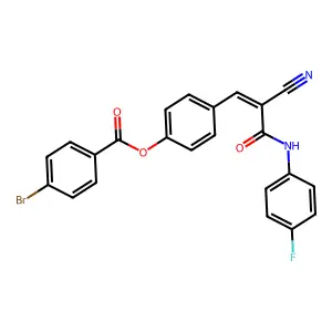 [4-[(Z)-2-cyano-3-(4-fluoroanilino)-3-oxoprop-1-enyl]phenyl] 4-bromobenzoate structure