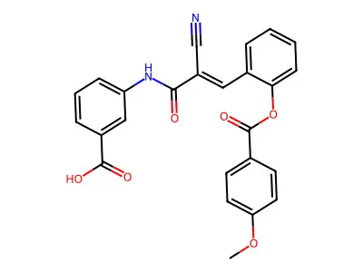 3-{2-Cyano-3-[2-(4-methoxybenzoyloxy)phenyl]prop-2-enamido}benzoic acid structure