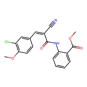 Methyl 2-[3-(3-chloro-4-methoxyphenyl)-2-cyanoprop-2-enamido]benzoate structure