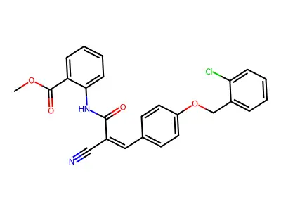 Methyl 2-(3-{4-[(2-chlorophenyl)methoxy]phenyl}-2-cyanoprop-2-enamido)benzoate structure
