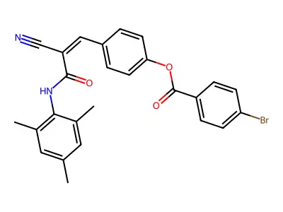 [4-[(Z)-2-Cyano-3-oxo-3-(2,4,6-trimethylanilino)prop-1-enyl]phenyl] 4-bromobenzoate structure
