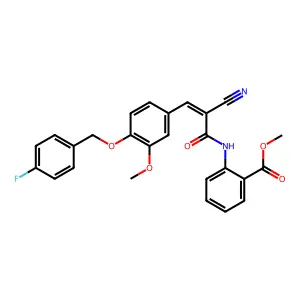 methyl 2-(2-cyano-3-{4-[(4-fluorophenyl)methoxy]-3-methoxyphenyl}prop-2-enamido)benzoate structure