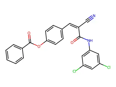 4-{2-Cyano-2-[(3,5-dichlorophenyl)carbamoyl]eth-1-en-1-yl}phenyl benzoate structure