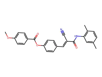 [4-[(E)-2-cyano-3-(2,5-dimethylanilino)-3-oxoprop-1-enyl]phenyl] 4-methoxybenzoate structure