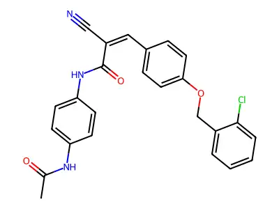 (Z)-N-(4-Acetamidophenyl)-3-[4-[(2-chlorophenyl)methoxy]phenyl]-2-cyanoprop-2-enamide structure