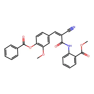 Methyl 2-{3-[4-(benzoyloxy)-3-methoxyphenyl]-2-cyanoprop-2-enamido}benzoate structure