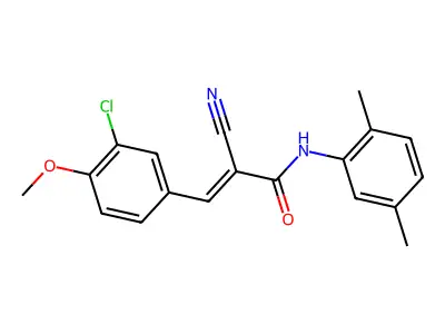 (E)-3-(3-chloro-4-methoxyphenyl)-2-cyano-N-(2,5-dimethylphenyl)prop-2-enamide structure