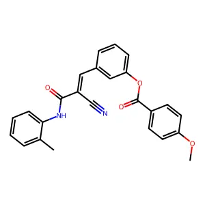 [3-[(E)-2-cyano-3-(2-methylanilino)-3-oxoprop-1-enyl]phenyl] 4-methoxybenzoate structure