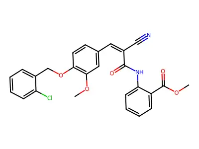 Methyl 2-[[(Z)-3-[4-[(2-chlorophenyl)methoxy]-3-methoxyphenyl]-2-cyanoprop-2-enoyl]amino]benzoate structure