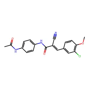 (E)-N-(4-acetamidophenyl)-3-(3-chloro-4-methoxyphenyl)-2-cyanoprop-2-enamide structure