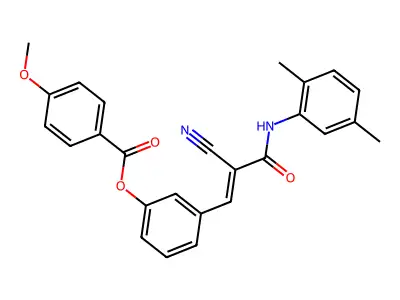 [3-[(E)-2-cyano-3-(2,5-dimethylanilino)-3-oxoprop-1-enyl]phenyl] 4-methoxybenzoate structure