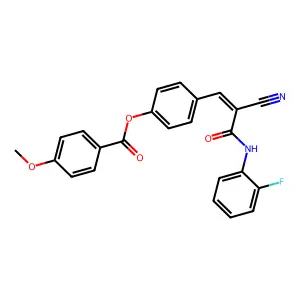 [4-[(E)-2-cyano-3-(2-fluoroanilino)-3-oxoprop-1-enyl]phenyl] 4-methoxybenzoate structure