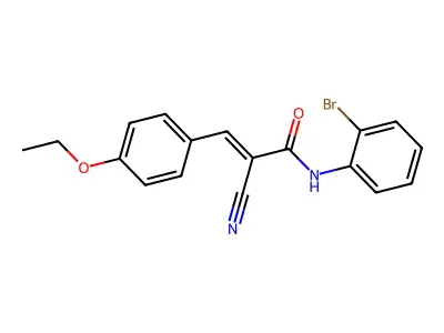 (E)-N-(2-bromophenyl)-2-cyano-3-(4-ethoxyphenyl)prop-2-enamide structure