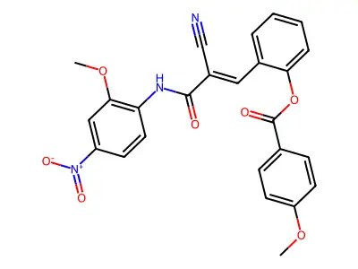 [2-[2-cyano-3-(2-methoxy-4-nitroanilino)-3-oxoprop-1-enyl]phenyl] 4-methoxybenzoate structure
