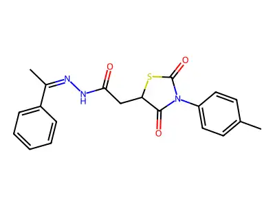 5-Carboxymethyl-3-p-tolylthiazolidine-2,4-dione-2-acetophenone structure