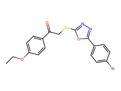 2-{[5-(4-Bromophenyl)-1,3,4-oxadiazol-2-yl]sulfanyl}-1-(4-ethoxyphenyl)ethanone structure