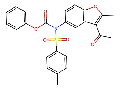 Phenyl (3-acetyl-2-methylbenzofuran-5-yl)(tosyl)carbamate structure