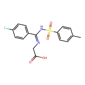 N-((4-fluorophenyl){[(4-methylphenyl)sulfonyl]imino}methyl)glycine structure